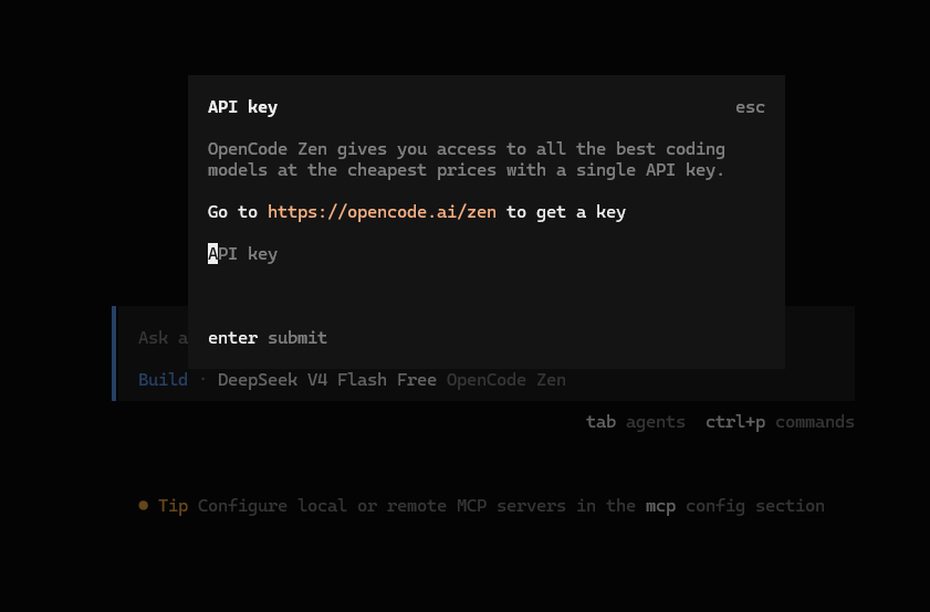 Opencode Api Key配置 Opencode Api Key配置